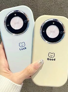 简约银镜胖墩适用于荣耀500pro手机壳400/300pro/100/90GT+女x9play7Tprox70i50+Magic8air畅玩60m镜框保护套