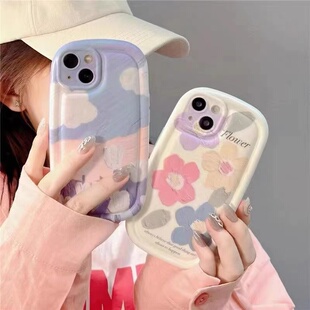 气质油画花朵适用于vivo s18pro手机壳s16pro个性s15pro女款s20s10创意s7e活力全包s9防摔s17e新款v23肥皂