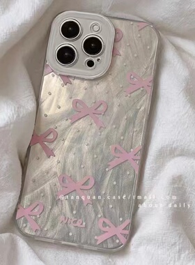 粉色蝴蝶结适用于vivo x300pro手机壳x200/x90sy500y300iY77女iqooneo10/9pro/8iqoo13pros50s30羽纱保护套