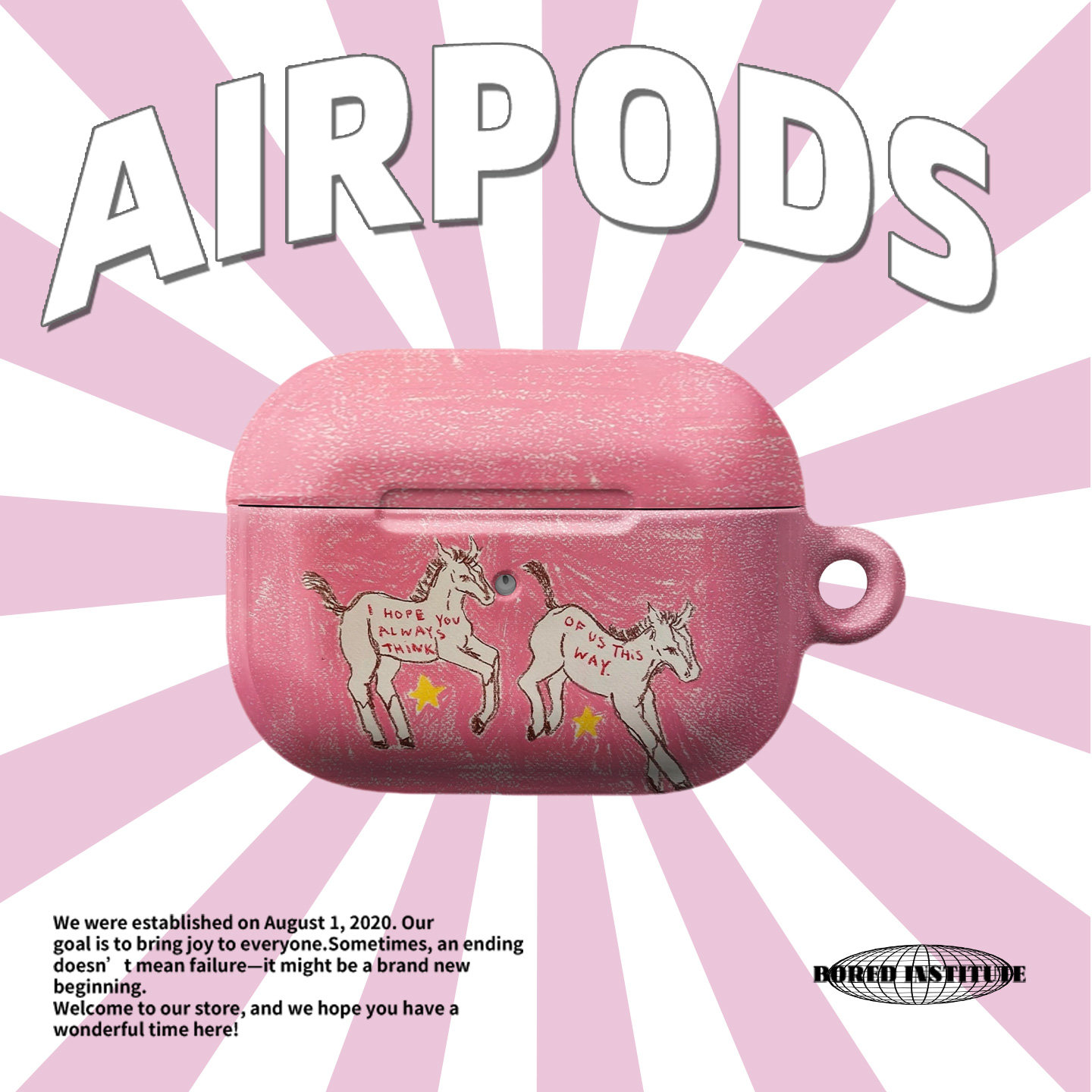 可爱小马驹适用于苹果AirPodsPro3苹果无线蓝牙耳机airpods4/3二代pro时尚韩国菲林保护套2保护壳个性小众