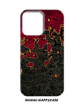 个性欧美红色波纹适用于苹果15手机壳14pro创意iPhone13高级1小众2艺术磨砂华为mate60pro菲林壳全包防摔小米