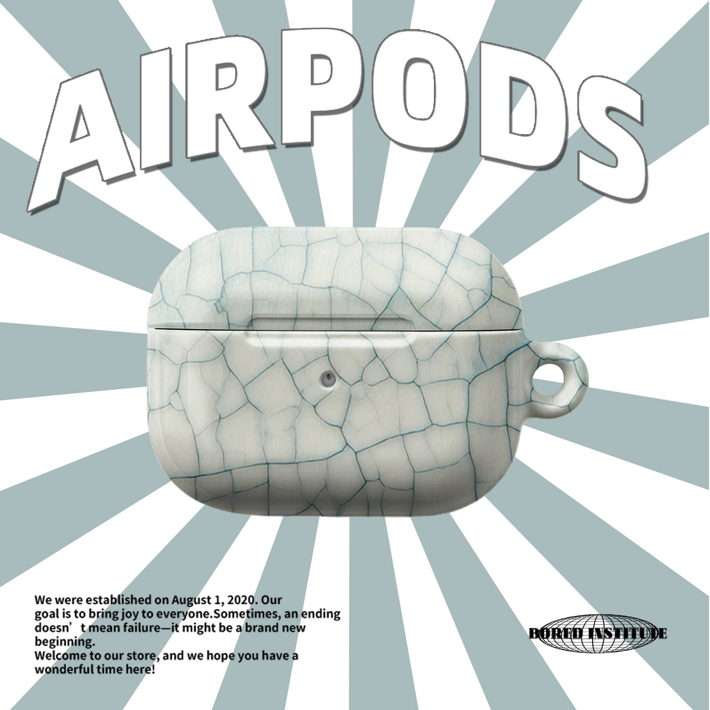 设计师款简约冰川裂纹高级感适用于airpods3/4小众韩国菲林耳机壳ins苹果1/2代airpodspro2保护套代防摔硬壳