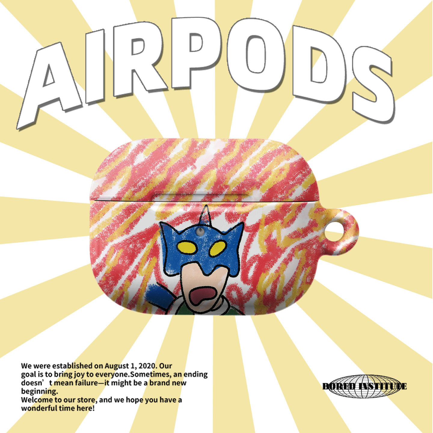 卡通可爱潮流涂鸦超人高级感airpods3/4小众韩国菲林耳机壳适用于苹果1/2代airpodspro2保护套代防摔高级硬壳,3C数码配件,耳机保护套,淘宝优惠券,粉丝福利购,淘宝优惠卷