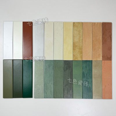 全瓷哑光彩色平面75×300长条手工砖厨房卫生间瓷砖吧台背景墙砖