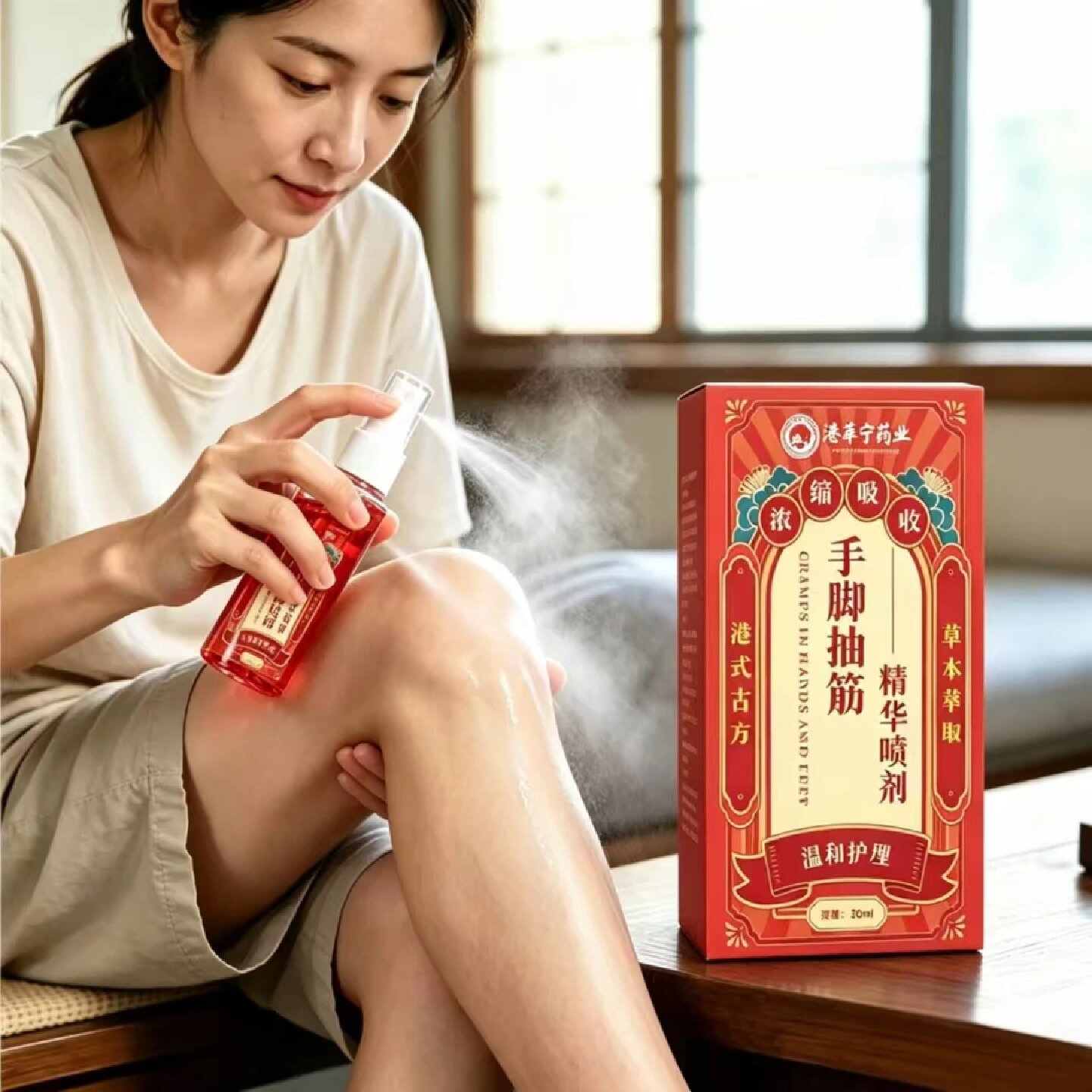 港莘宁药业手脚抽筋活络精华喷剂中老年人半夜睡觉腿脚抽筋外用