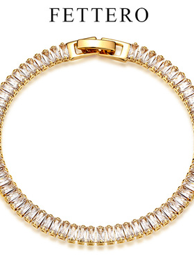 fettero 铜合金手链 【一排T锆手链】气质镶嵌时尚百搭轻奢