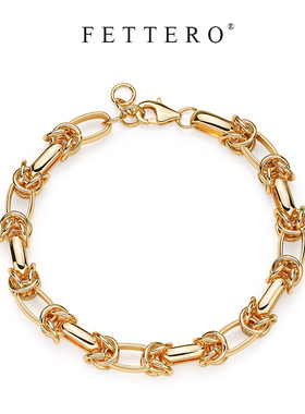 fettero 铜合金手链 【金色花瓣手链】时尚小众欧美个性环环相扣