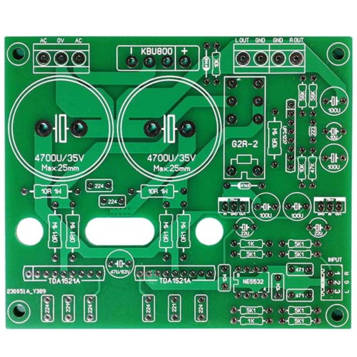 TDA1521并联输出立体声大功率功放电路板PCB套件 电子元器件市场 PCB电路板/印刷线路板 原图主图