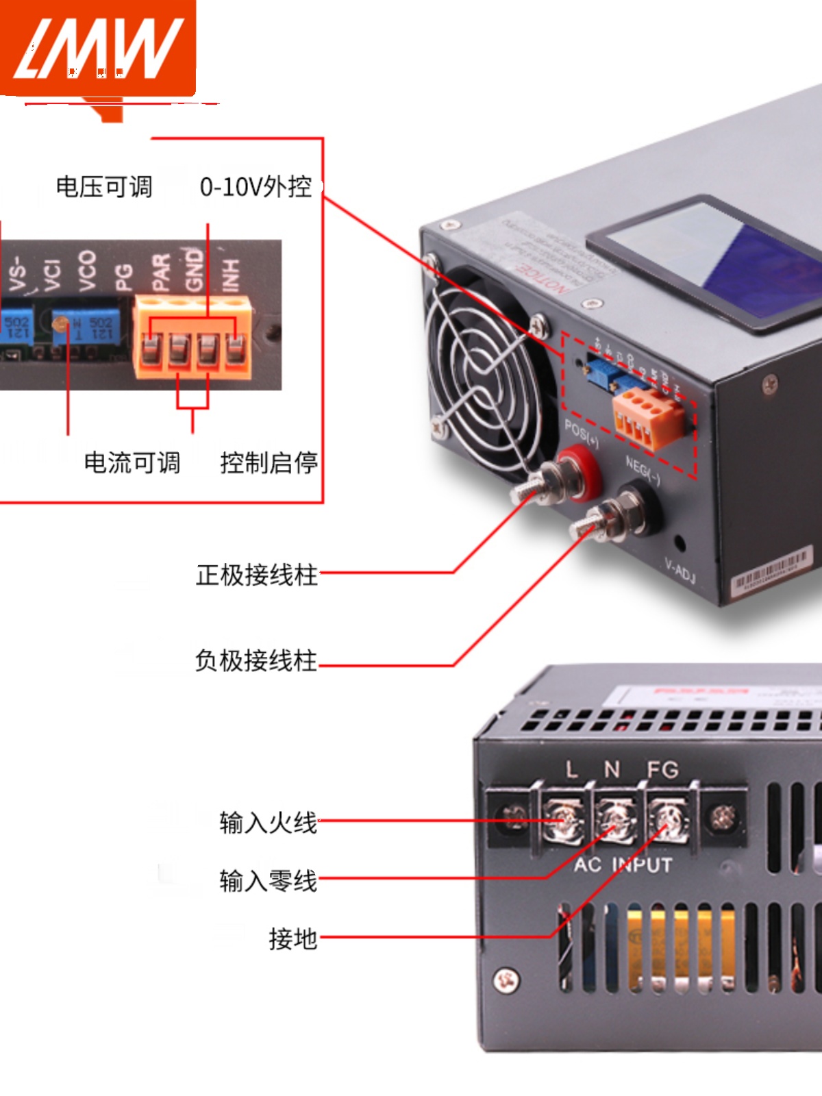 新品大功率2000W3000W开关电源12V24V36V恒压数显可调48V40A1000W-封面