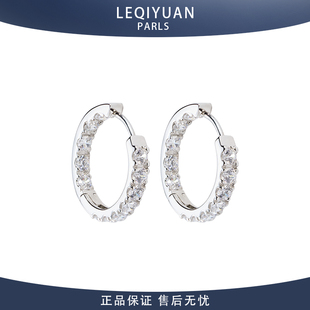 满钻耳钉女18K白金轻奢小众原创设计感璀璨耳钉