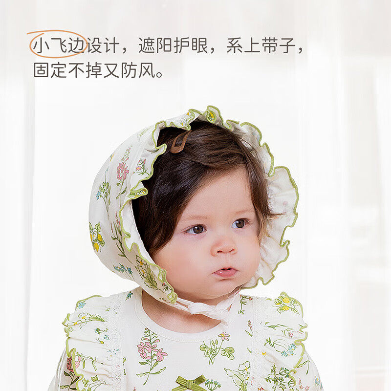 娃爱的蓓蓓婴儿帽子春秋季女宝宝纯棉花边帽外出防晒防风帽甜美可怎么样,好用不?