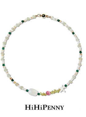 Hihipenny/sicily系列绿野仙踪天然贝壳葡萄绿玉石海星项链女手链