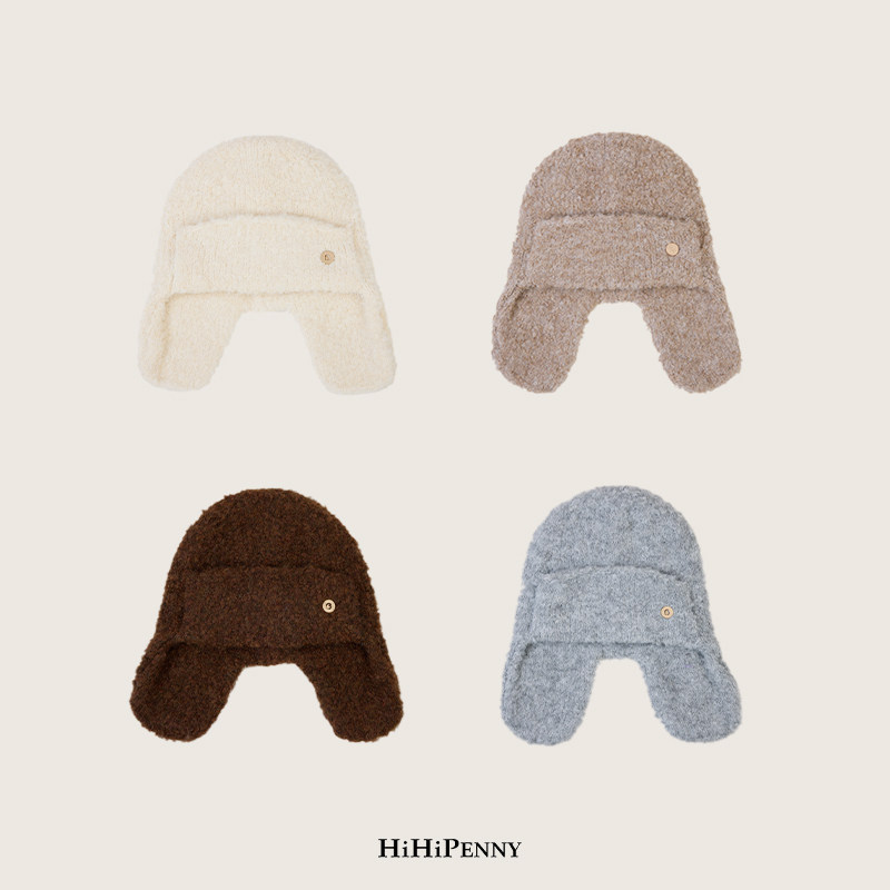 HiHipenny/“泰迪熊的拥抱” 羊羔绒感羊毛混纺护耳雷锋帽