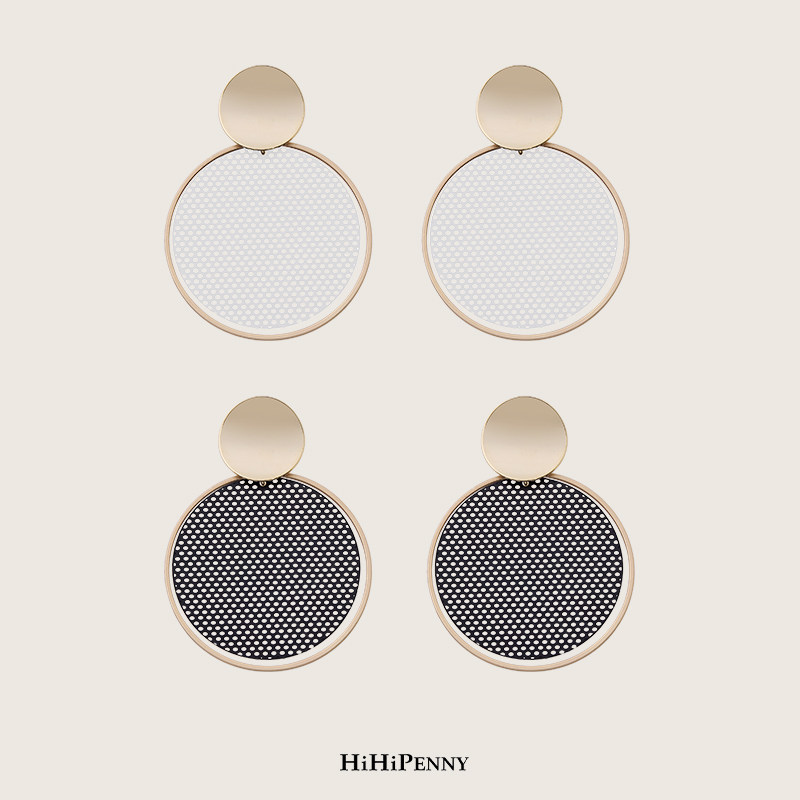 HiHipenny/圆环锆石耳环18k镀金镀厚银S925银针耳饰