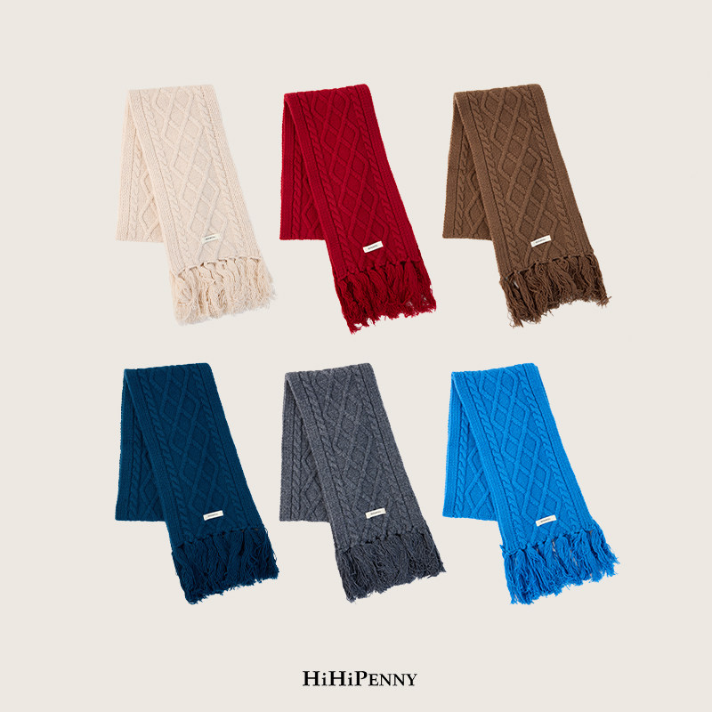 HiHipenny/“纹理的协奏曲” 纯羊毛围巾学院风百搭流苏款
