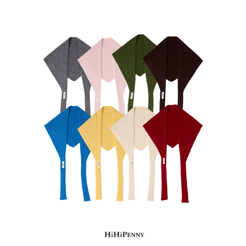 HiHipenny/羊毛三角巾秋冬纯色针织保暖小披肩女