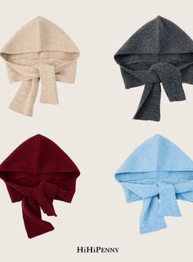 【张琪JIEJI】HiHipenny/羊毛混纺围巾针织帽简约巴拉克拉法帽