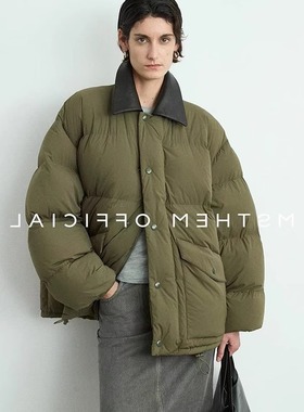 羽绒服女设计感小众保暖外套羊皮领高密面料匈牙利白鹅绒简约外套