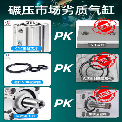 星辰薄型气缸SDA32/20/25/12/16/40-10X15X50X35*75*100小型气动