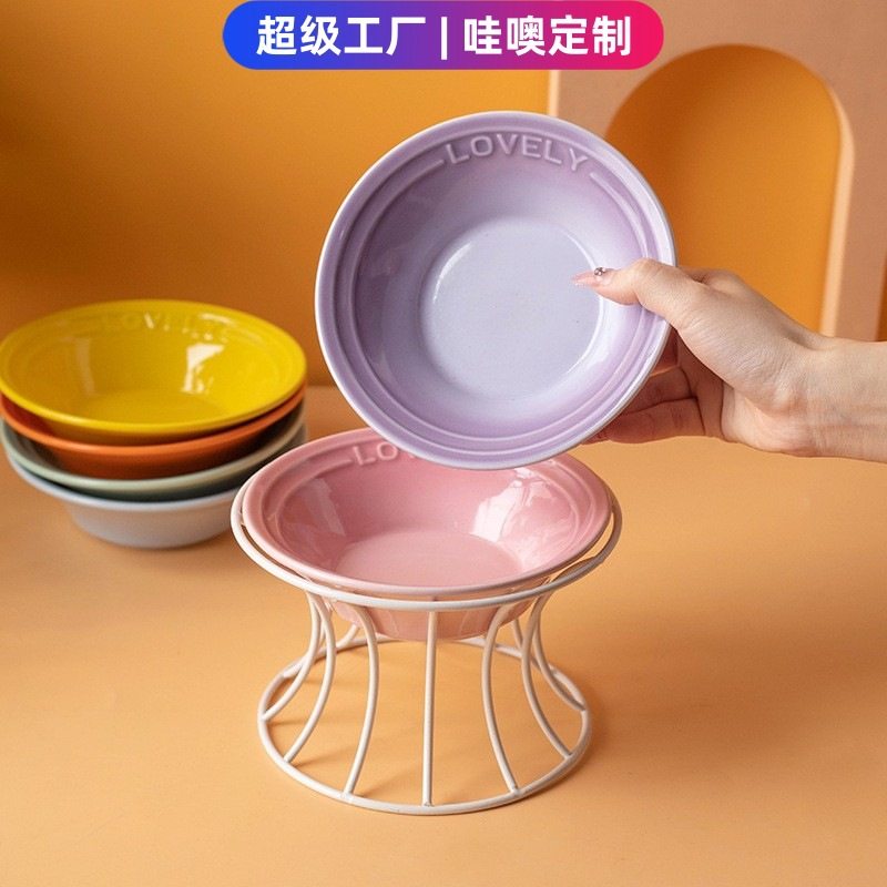 哇噢定制法国同款猫碗防打翻饮水碗宠物餐盘防黑下巴护颈釉下彩,宠物/宠物食品及用品,猫狗碗/慢食碗,淘宝优惠券,粉丝福利购,淘宝优惠卷