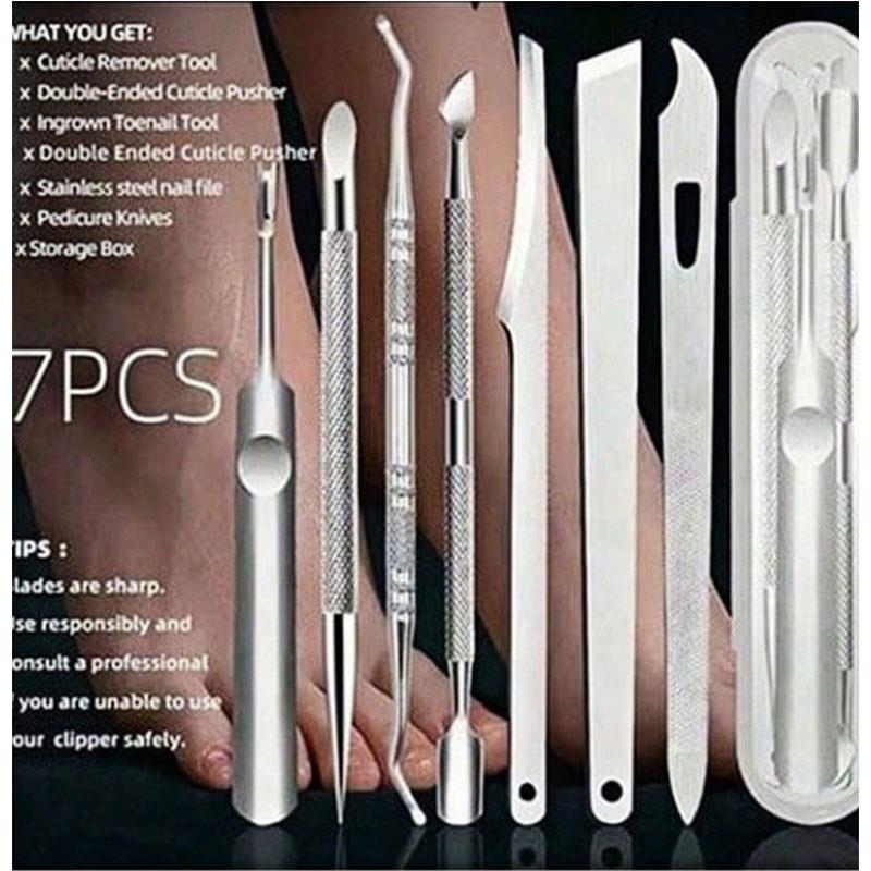 全套死皮剪美甲钢推双头剔甲器修脚修甲专用工具套装指甲刀双面锉