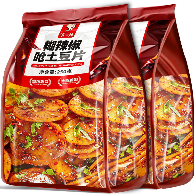 滇二娃云南鲜拌脆土豆片即食凉拌蔬菜干麻辣味网红休闲解馋小零食