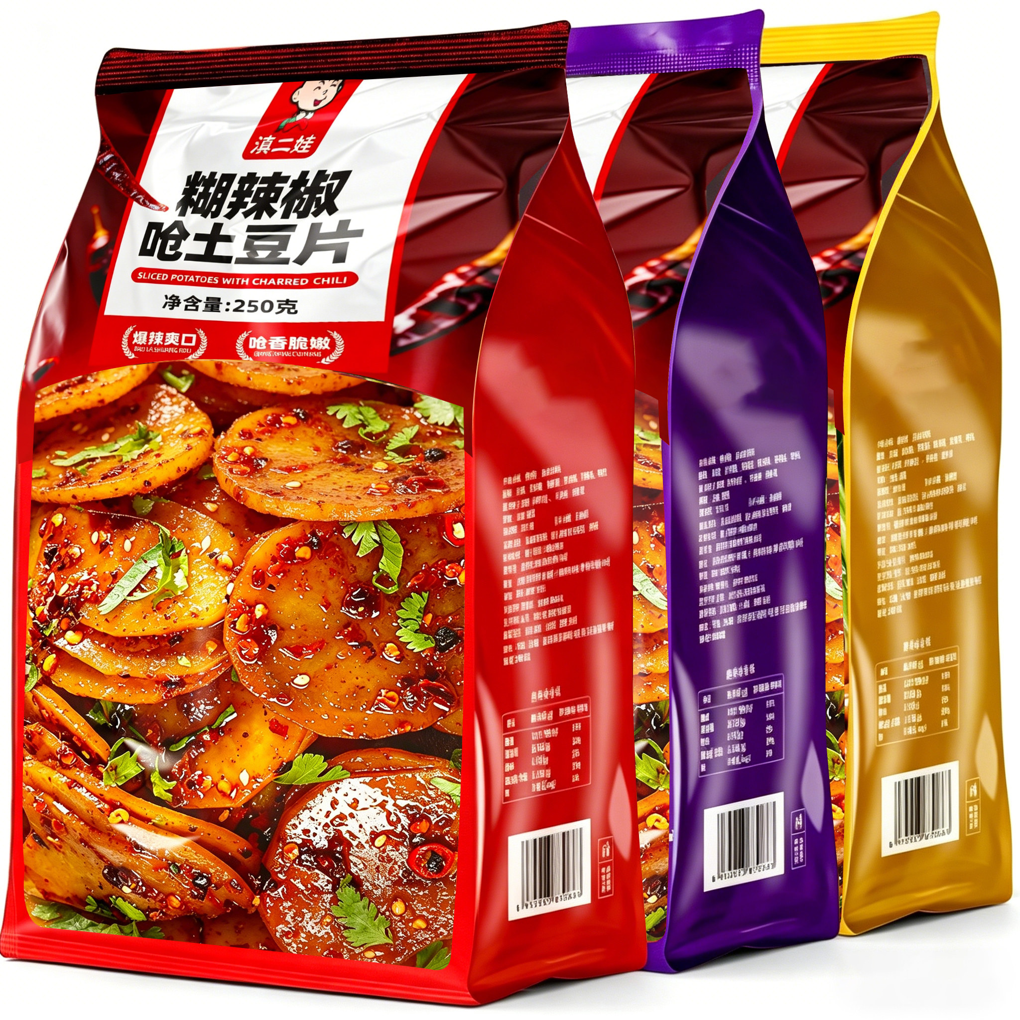 滇二娃麻辣脆土豆片鲜拌薯片即食低脂蔬菜干休闲小吃零食大礼包