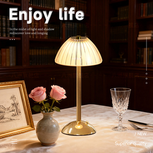 轻奢现代简约复古餐厅酒吧清吧户外酒店装饰台灯床头充电氛围桌灯
