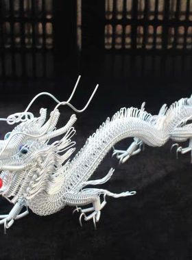 龙黄金手工龙礼物凤凰工艺品龙摆件礼品中国编织孔雀手工装饰品