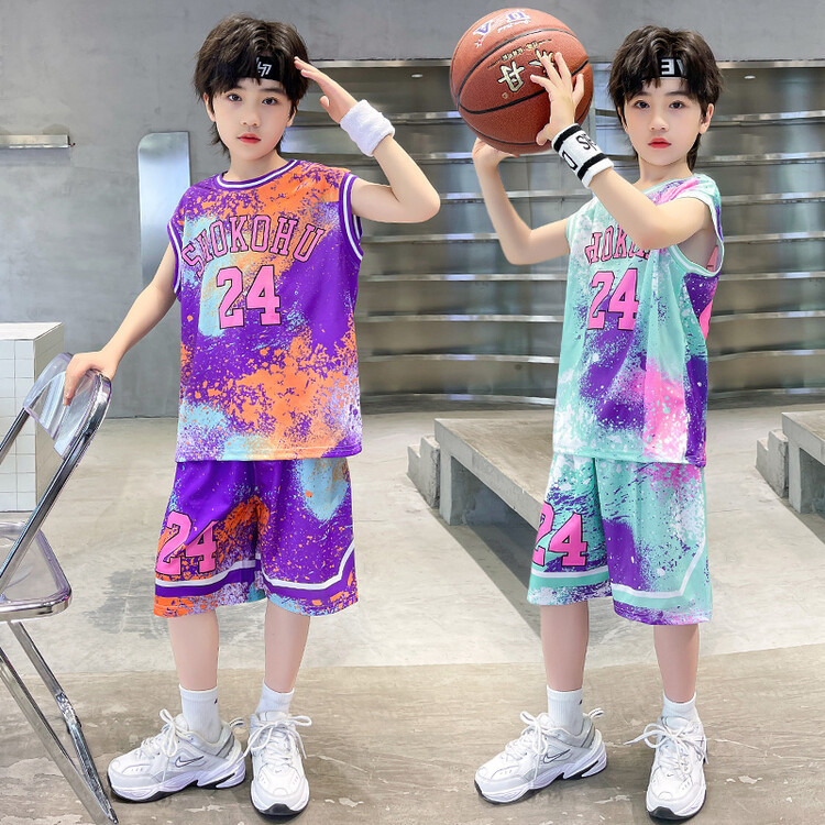 2025年夏新款男童夏季背心球衣套装中大童2025年夏装儿童帅气