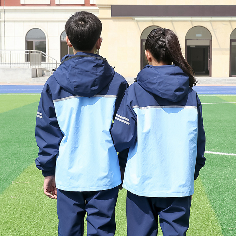 儿童冲锋衣三合一两件套防水防风保暖校服园服男女童团体服印