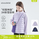 cicochild25年冬季 亲子中大女童异质拼接棉服抗静电纯色外套 新款