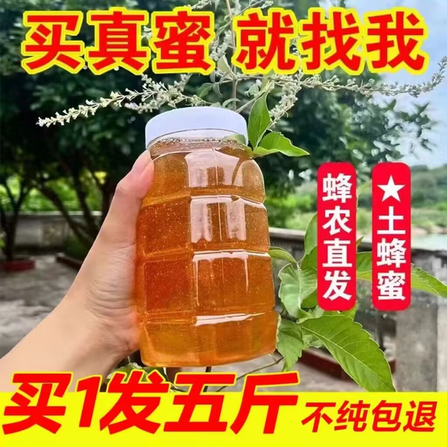 2斤洋槐蜜纯正天然枣花蜜农家自产槐花蜜百花蜂蜜野生土蜂蜜峰密