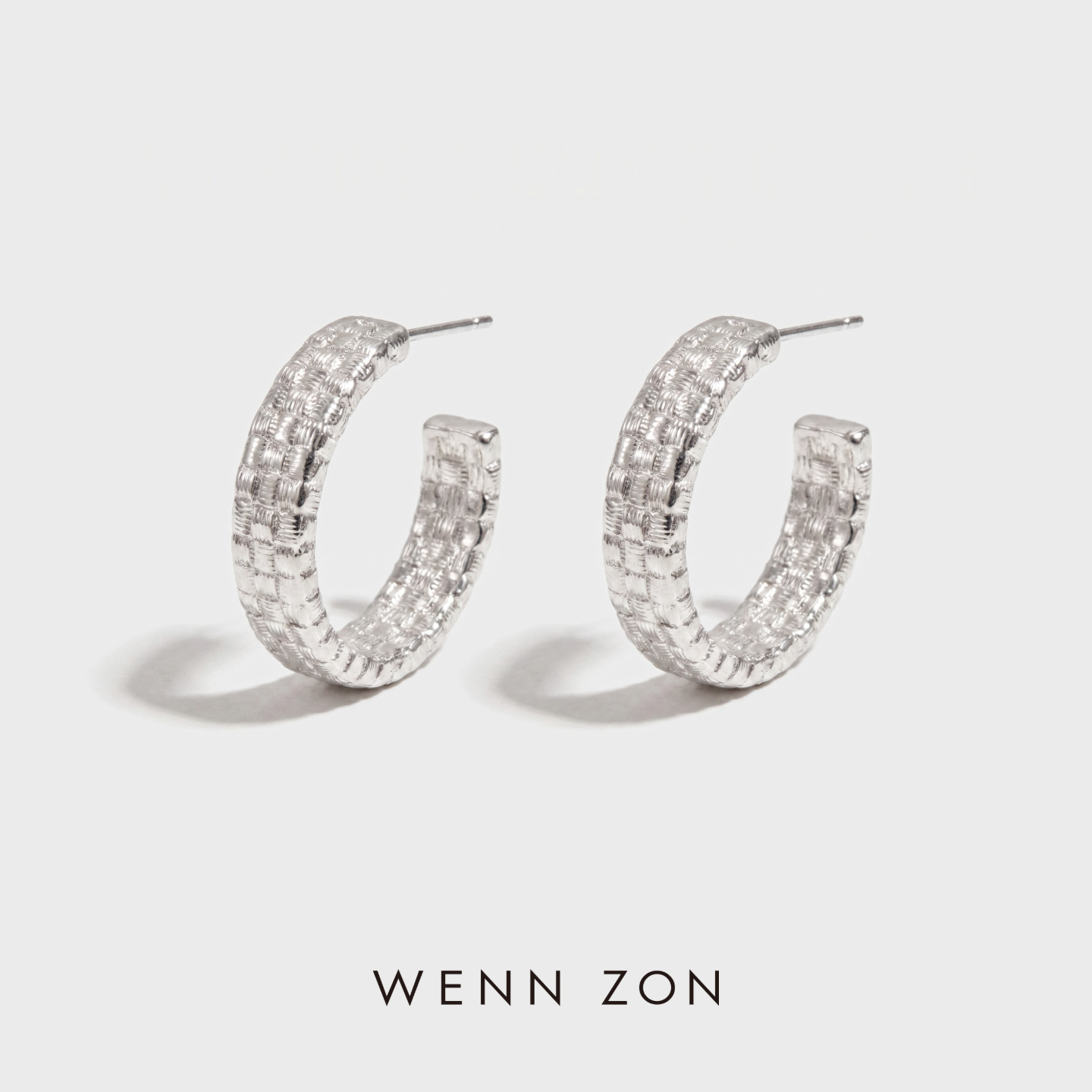WENN ZON经典编织新中式原创耳环 设计感轻奢时尚百搭高级感耳饰