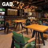 Стандартный стул промышленного стиля, коммерческий бар, стол и стул Комбинированные ресторан Qingba Western Restaurant Restaurant Table Table Table Table