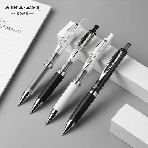 爱加按动笔AK19低重心简约小众CST笔头按压中性笔学生办公签字笔