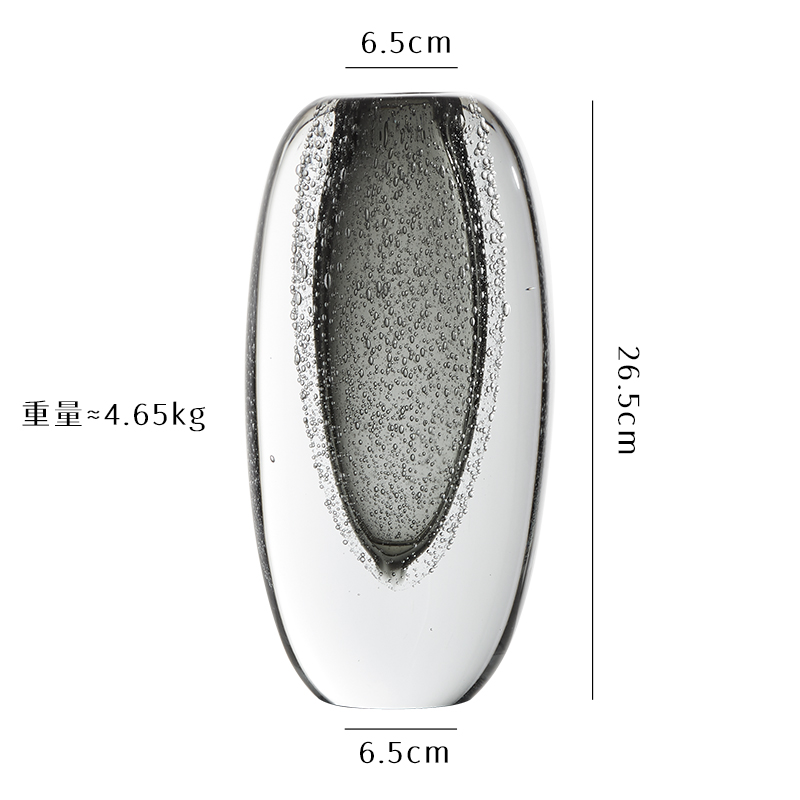 简约现代创意玻璃花瓶轻奢样板间琉璃工艺软装饰客厅玄关插花摆件