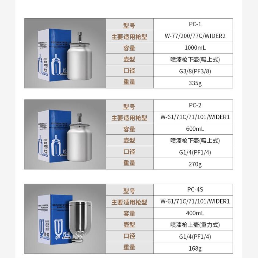 油漆喷枪壶罐W-71抢上下0