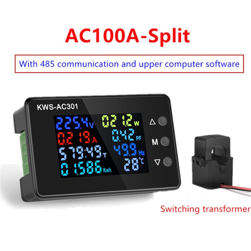 8合1 KWS-AC301交流电压表100A电流电压表50-300V数字式电压表