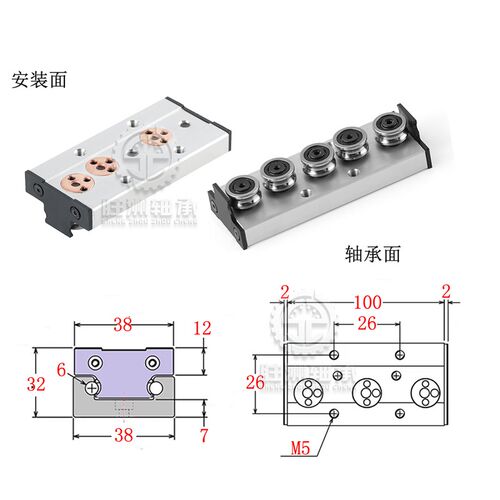 直线导轨新款浙江省双轴心SGR10E /1205 滚轮滑轨木工机械铝型材