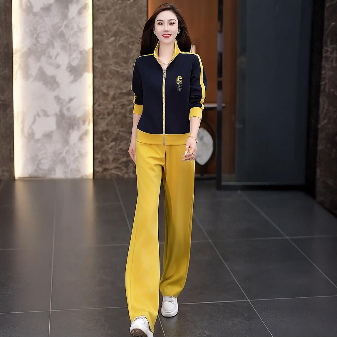 休闲运动套装女2025春秋新款时尚流行韩版舒适减龄外套长裤两件套