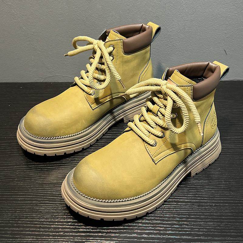 潮牌时尚男鞋2025冬季新款英伦风复古马丁靴厚底工装百搭大黄靴子,家庭/个人清洁工具,浴帽,淘宝优惠券,粉丝福利购,淘宝优惠卷