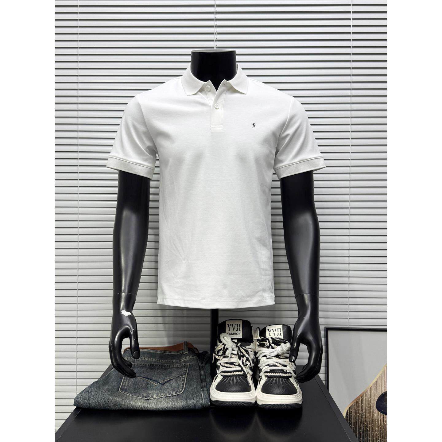 正肩短袖t恤男2026夏季新款简约风商务休闲半开领polo衫翻领上衣