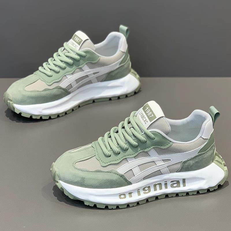 欧洲站2025新款夏季男鞋透气网面阿甘鞋时尚运动鞋厚底休闲老爹鞋