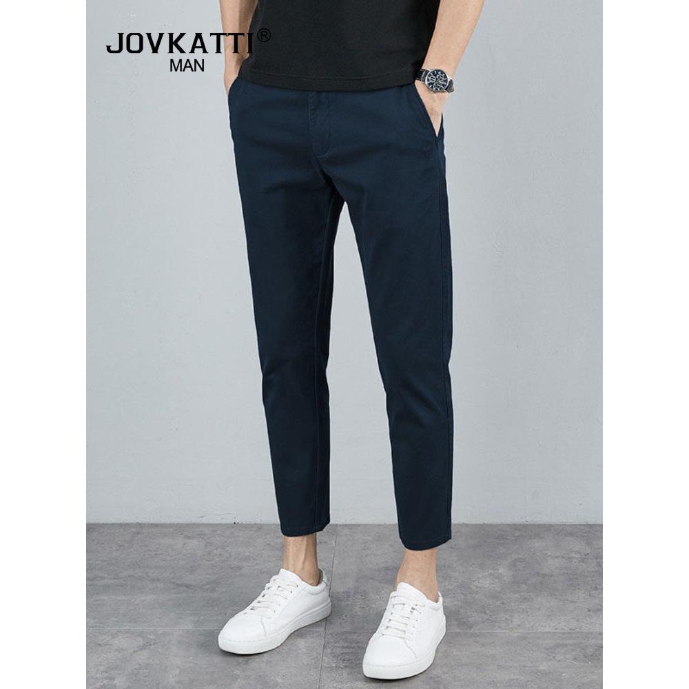 JOVKATTI九分裤男2026春秋新款修身小脚裤商务中年男士通勤休闲裤