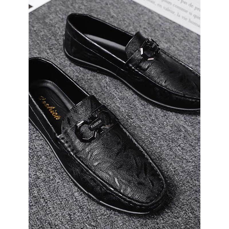 潮牌夏季新款百搭商务一脚蹬豆豆鞋子男士正装英伦风休闲黑色皮鞋,流行男鞋,乐福鞋（豆豆鞋）,淘宝优惠券,粉丝福利购,淘宝优惠卷