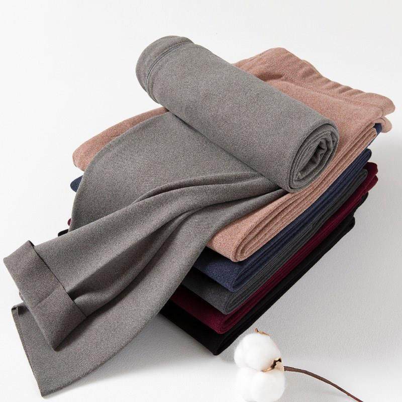 德绒发热秋裤男士加绒薄款无痕双面打底裤棉毛裤内穿线裤保暖裤qk