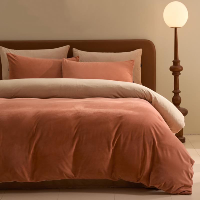 德芙绒四件套秋冬季牛奶绒加厚珊瑚绒双面加绒床单被套罩2024新款