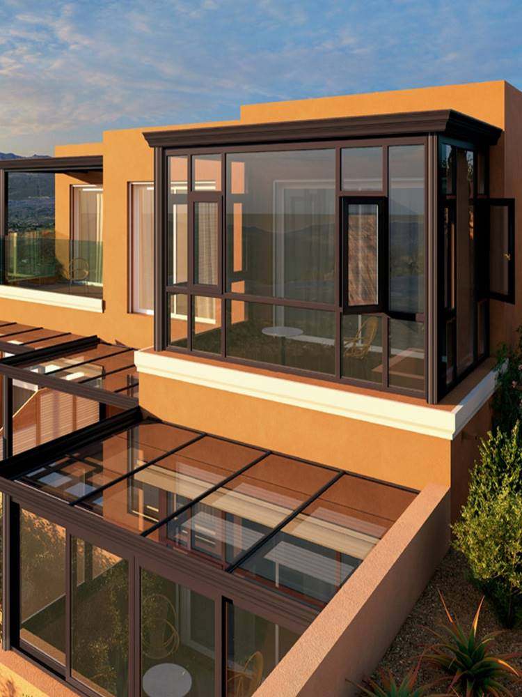 四川成都铝合金别墅阳光房露台封阳台欧式玻璃房子断桥铝门窗定制