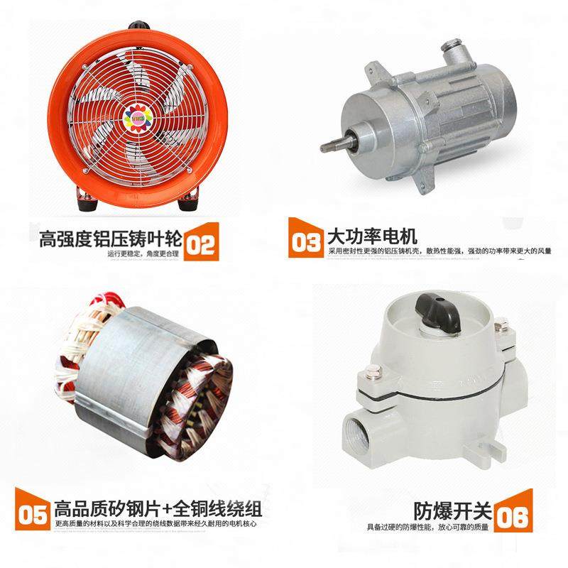 风亿通CT200MM8寸提式耐高温防爆防油船手用轴流机 F工业抽风机